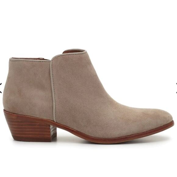 Sam Edelman Petty Ankle Bootie Size 8M GUC Ankle Zip Stacked Heel Suede - Picture 2 of 12